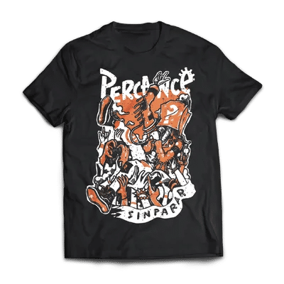 Camiseta Crowdsurfing negra hombre